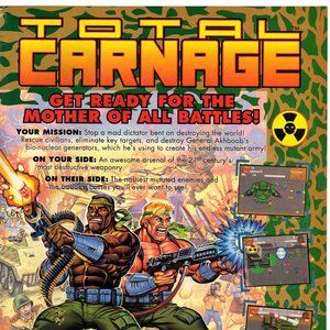 Vintage 1993 Print Ad for Total Carnage- Super NES